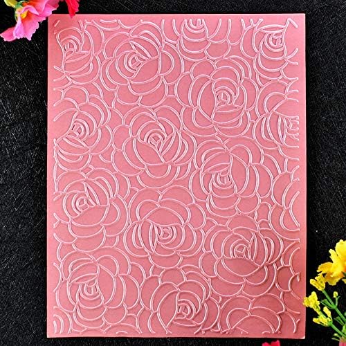 Ddoujoy Flowers Flores de rosa Pastas de gravação de plástico para fazer cartões de recortes e outros artesanato em papel 3010904