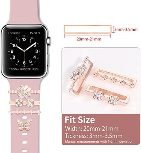 Vozehui Rings Decorative Loops With Apple Watch Charms 38mm 40mm 41mm 42mm 44mm 45mm, loops