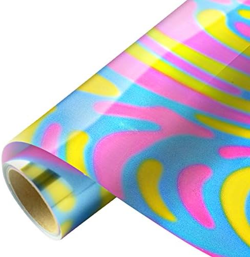 Rolos de vinil de transferência de calor da cor da cor de água do beijo, 12 polegadas x 5 pés