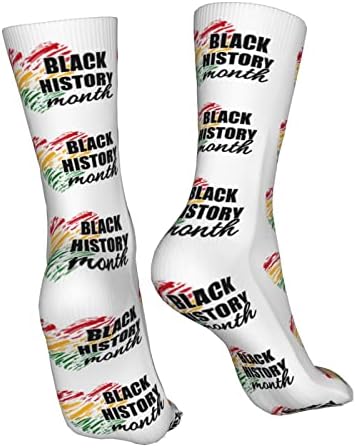 Meias do Mês da História Negra Meias Casual Meias Sports Sports Divertido Socks de Trabalho para Homens/Mulheres