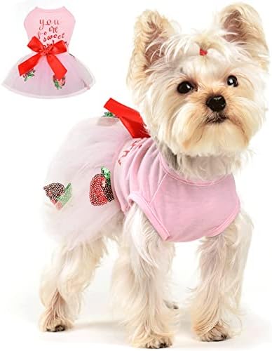 Vestido de cachorro de verão, roupas de cachorro para cães pequenos menina, vestidos de cachorro floral