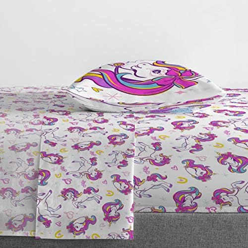 Jay Franco Nickelodeon JoJo Siwa Dream Unicorn 4 peças Conjunto de cama dupla - Inclui consolador e roupas