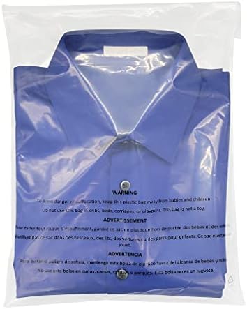 Polypackers - 9 polegadas x 12 polegadas self SEAL Sacos poli transparentes com aviso de asfixia - adesivo permanente - compatível com FBA para roupas de embalagem, camisas - 1,5mil ldpe plástico