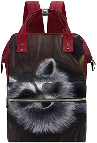 Funnystar Baby Raccoon Bolsa de fraldas estampada Bagpack Bags de fraldas bolsa de ombro à prova