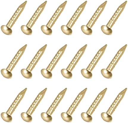 Metallixity Small Nails 100pcs, unhas de hardware minúsculas de latão - para madeira doméstica, tom de latão