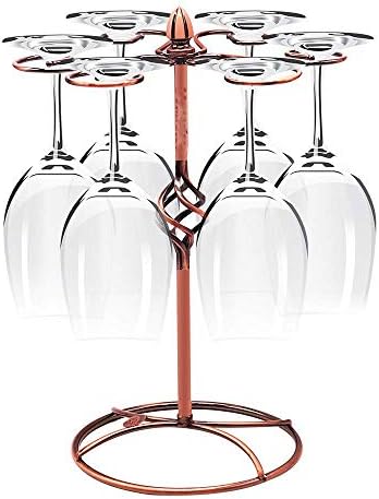 NBSXR Wine Glass Solder, Rack de armazenamento de Stemware de mesa independente, com 6 ganchos, para