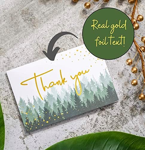 Cartões de agradecimento com envelopes | 48 Casamento de agradecimento da natureza da floresta
