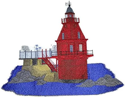 Farol personalizado e exclusivo [navio John Shoal Lighthouse] Ferro bordado ON/Sew Patch [8.6 *7] [Feito nos EUA]