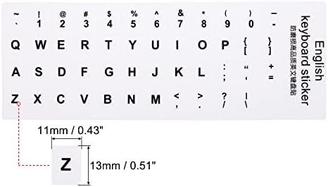 Adesivos de layout de teclado em inglês Patikil, 2 pacote de pacote de substituição de teclado universal