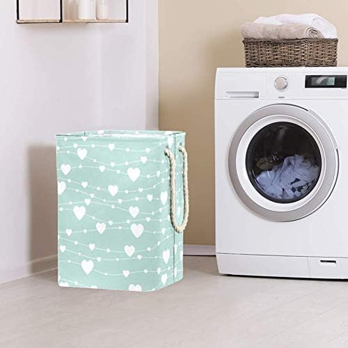 Indication Pattern Hearts 300d Oxford PVC Roupas à prova d'água cesto de lavanderia grande para cobertores Toys de roupas no quarto