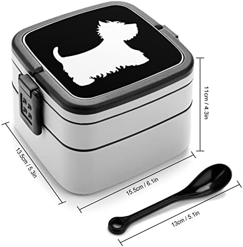 Westie Dogs engraçado tudo em um recipiente de almoço de uma caixa de bento com colher para viagens de trabalho