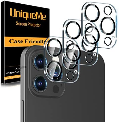 Pacotes UniqueMe para iPhone 12 Pro Max max 6,7 polegadas, protetor de tela de vidro temperado + lente de câmera protetor-3