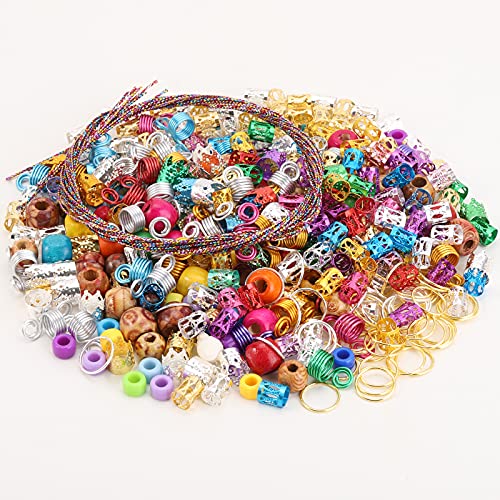 388pcs Loc Braid Jewelry Rings Hair Rings Dreadlocks Acessórios Alumínio Braiding Cufos Decorações Decorações Pingentes de Cordão Metálico