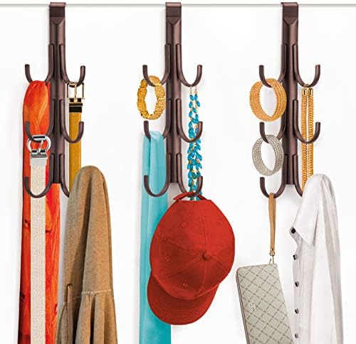 Lynk® sobre a porta 6 gancho de gancho - camisa, cinto, chapéu, casaco, toalha Organizador - bronze