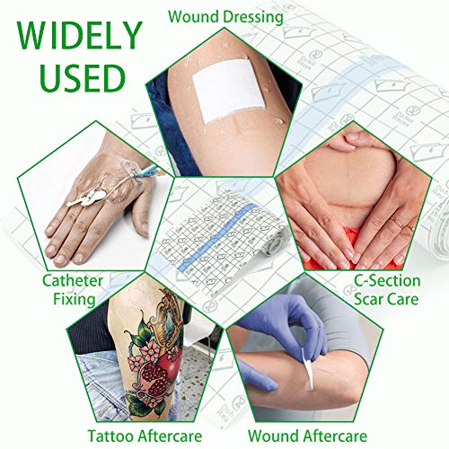 Tatuagem pós -cuidado rolo de bandagem 10 x 10 jardas - filme transparente à prova d'água para tatuagem de cura inicial e reparo de pele tatuagem de tatuagem embrulhada