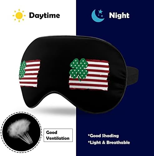 American Flag Irish Pride Clover máscara macia máscara ocular sombreamento Efetivo conforto máscara de sono com alcaça elástica ajustável