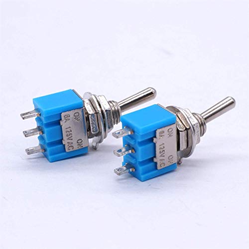 MOPZ 10PCS Mini 3 pinos SPDT ON/ON 6A 125V AC 2 POSITION MINIATURE TOLGLE SWITCH MTS-102