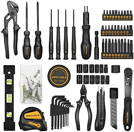 Conjunto de ferramentas DekoPro 150, kit geral de ferramentas para as mãos domésticas, kit de ferramentas de reparo
