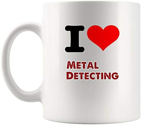 Eu amo metal detectando caneca canecas canecas de chá canecas | Comer sono idéias repetidas