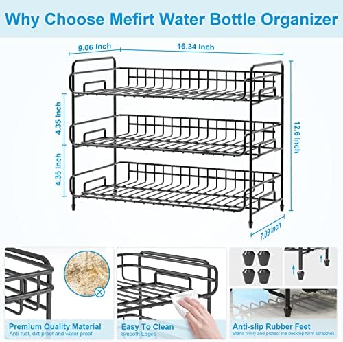 Mefirt de três camadas Organizador de garrafas de água O refrigerante pode rack para despensa de armário