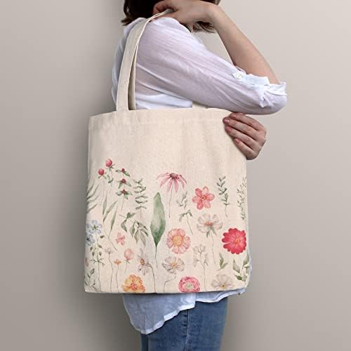 4 peças lonvas bolsa bolsa bolsa de compras presente bela bolsa floral bolsa estética reutilizável mercearia