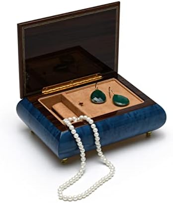 Velho Mundo 30 Nota Caixa de jóias de música floral azul italiana - Scarborough Fair
