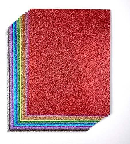 Papel de cartolina Glitter NonShed, 48 folhas 24 cores, papel de glitter premium para artesanato, projetos de bricolage, fabricação de cartões, 200gsm