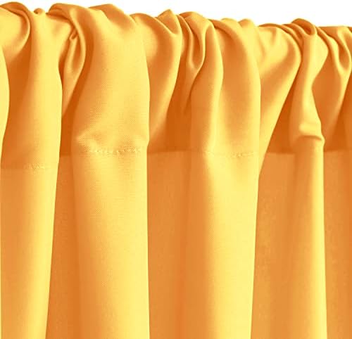 Cortinas de cenário amarelo laranja de laranja para festas, cortinas de pano de fundo fotográficas de poliéster para reuniões de família, decorações de casamento, 5ftx7ft, conjunto de 2 painéis