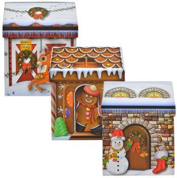 Conjunto de 4 caixas de presente aninhadas em forma de férias de Natal com tampas