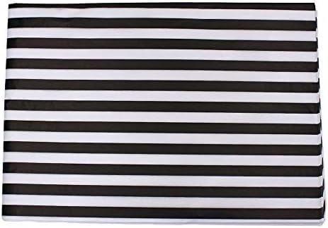 MD Trade Stripes Tissue Paper Stripes Paper de embrulho, preto e branco, 28 polegadas por 20 polegadas, 30 folhas