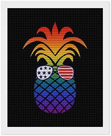 American Flag Pineapple Custom Diamond Kits Kits Paint Art Picture By Numbers for Home Wall Decoration 16 X20