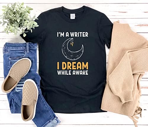Eu sou um escritor que sonho enquanto camisa acordada, camiseta do amante de livros de autores de autores