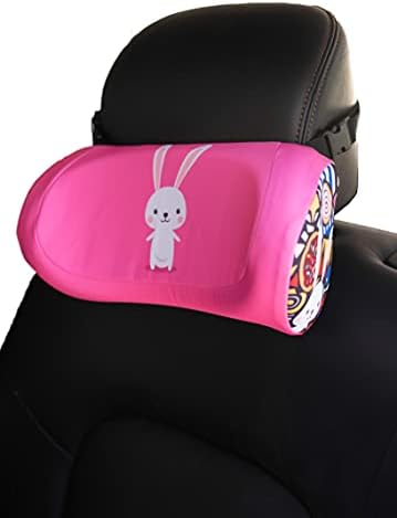 Travesseiro de viagem de zsuenos para crianças - travesseiro de apoio da cabeça do assento rosa para suporte de cabeça para dormir, almofada ajustável e removível do pescoço