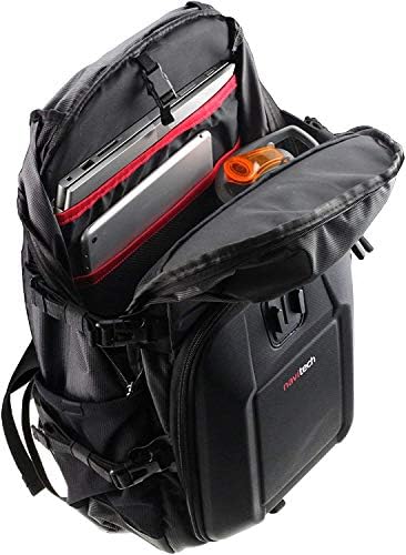 Navitech Action Camera Backpack e Red Storage Case com cinta de tórax integrada - Compatível com a câmera