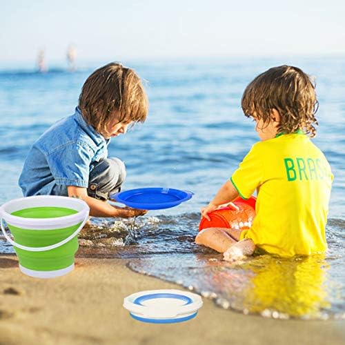 Sand Beach Toy Buckets dobráveis ​​Boldes de borracha para crianças adultos, Ferramenta de kit de