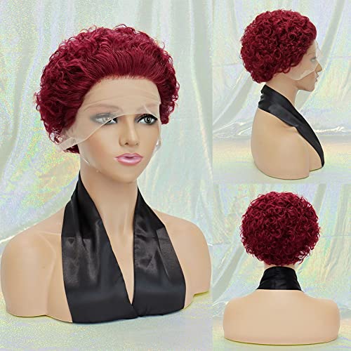 Dorsanee Pixie Curly Cut Lace Wigs Front Wigs Humanos Curados Curados Bob Human Human Wigs Para