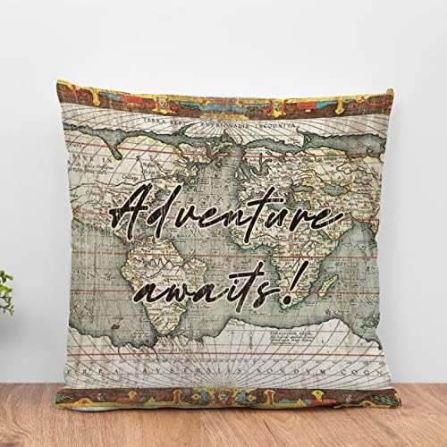 WoGuangis Adventure Map Map do Vintage da Europa Aventura de almofada de travesseiro Aguardas mapas vintage