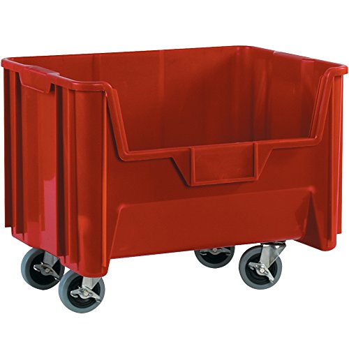 Top Pack Supply Mobile Giant Stackable Bins, 19 7/8 x 15 1/4 x 12 7/16 , vermelho
