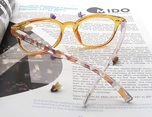 Modfans Reading Glasses Mulher Fashion Ladies Readers, Mulheres para Reading Comfort Spring Hinge Arm-Lightweight Round Frame