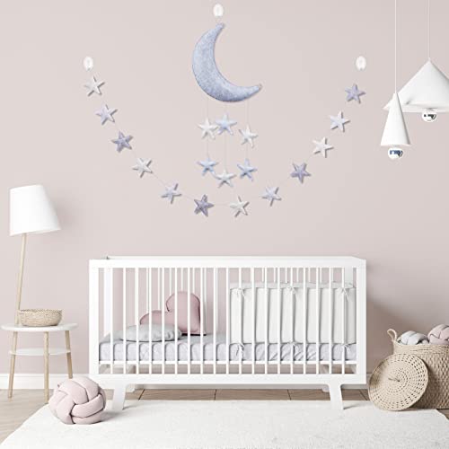 Lua e estrelas decoração do berçário - Duas decorações de parede de bebê para viveiro de berçário