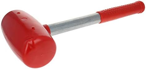 Bettomshin 26 onça martelo de borracha vermelha martelo com manípulo de tubo de aço inoxidável 1pcs