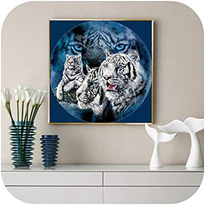 Pintura de diamante Full Square Tiger Farmhouse Home Decoração Mosaic Animal Bordado Handmade Gift-AP1-8172-80x80cm