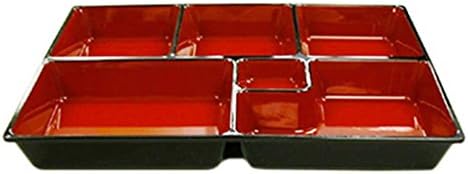 JapanBargain 1594, Almoço Bento Box 6 Compartimentos japoneses tradicionais de plástico lacado para