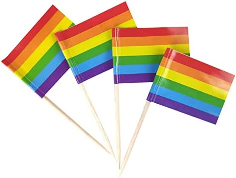 JBCD Rainbow Gay Pride Dontion Bandle Mini Small LGBT Cupcake Topper Flags
