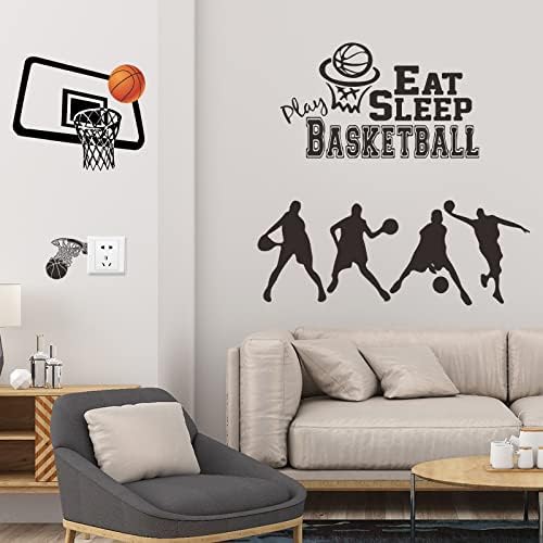 Decalques de parede dos jogadores de basquete da CIWEI - 5 folhas de slam silhuette silhueta Removável Esportes