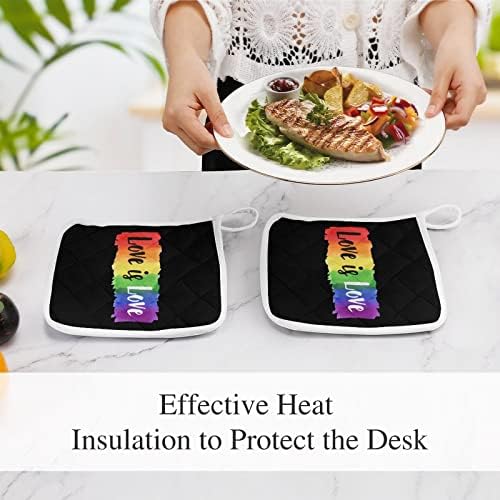 Suportes de panela de amor do orgulho gay LGBT 8x8 PADs quentes resistentes ao calor Proteção de desktop
