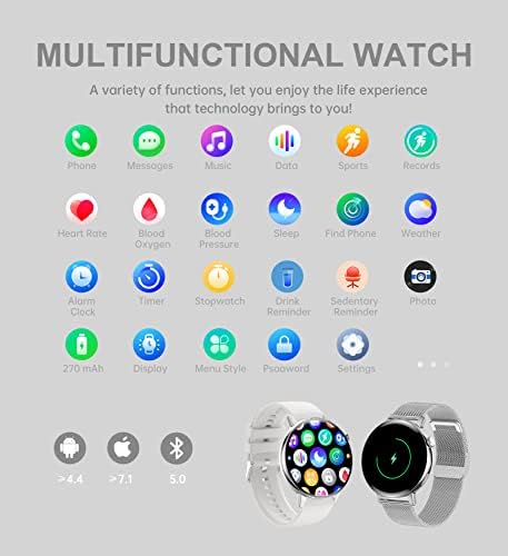 Iaret Smart Watch for Women, atenda/faça o Smartwatch Smartwatch à prova d'água para Android
