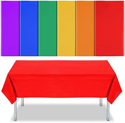 6 PCs variados coloridos plásticos toalhas de mesa descartáveis ​​toques de mesa de tabela de