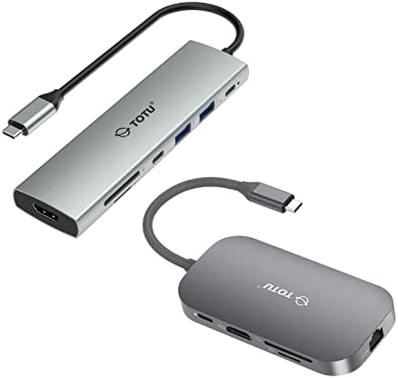 TOTU 9 em 1 USB C Hub com 4K HDMI, 1000Mbps Ethernet e 7 em 1 4K HDMI USB C Hub