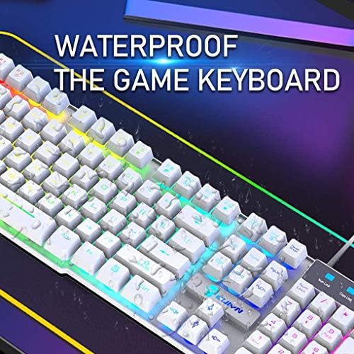 Kuiying Gaming Teclado e mouse combinam, teclado de retroiluminação de arco -íris RGB com teclado com Wired